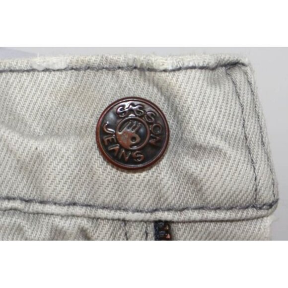 Retro Sasson Mens Light Faded Denim Jeans 1980s Vintage Straight Leg Distressed - Picture 3 of 14